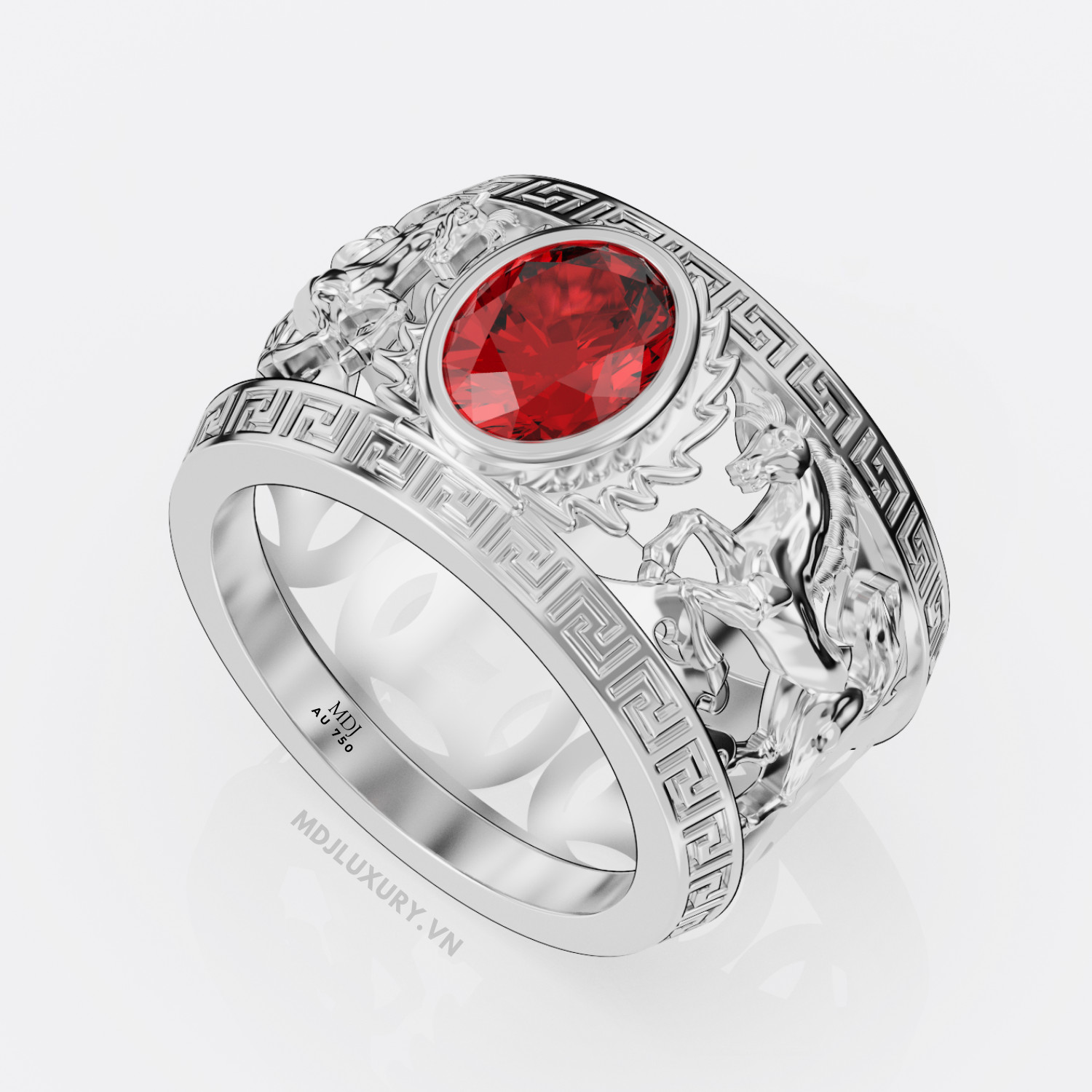 Nhẫn Nam Song Ngọ Đá Ruby Lục Yên Thiên Nhiên NN263