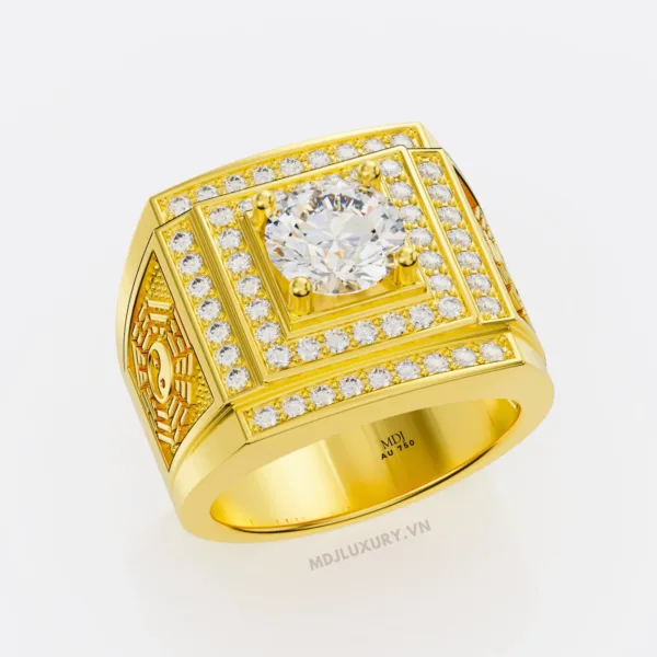Nhẫn Vàng Nam 18K – Nhẫn Nam vàng trắng NN205