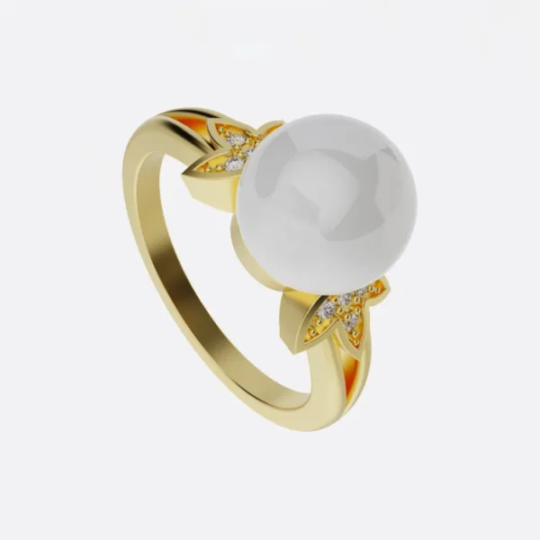 Nhẫn Nữ Vàng 18K Ngọc Trai Thiên Nhiên NNU59