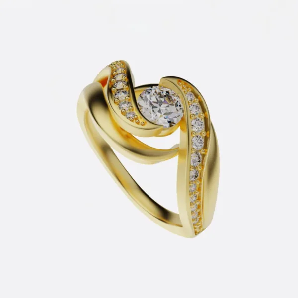 Nhẫn vàng nữ 18K - Nhẫn Đính Hôn 18K MDJ NNU65