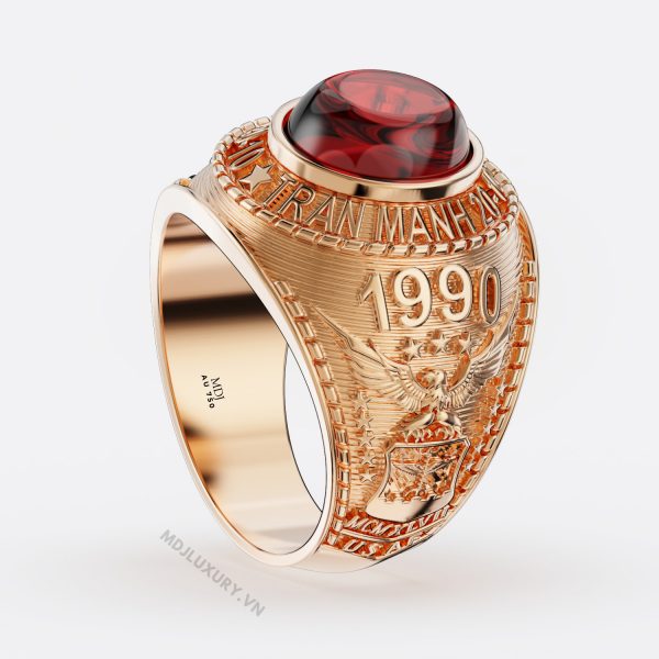 Nhẫn Kiểu Mỹ vàng 18K đá Ruby NN216