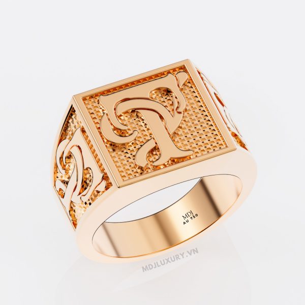Nhẫn Nam Chữ T – Nhẫn vàng nam chữ cái NN217