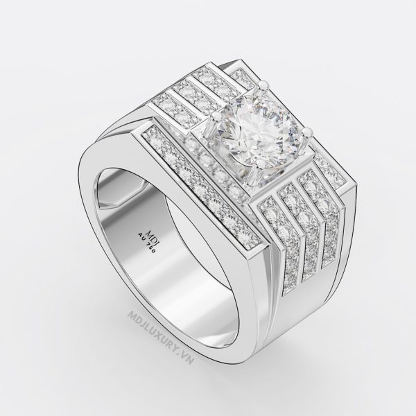 Nhẫn Nam Vàng Trắng – Nhẫn Nam 18K NN232