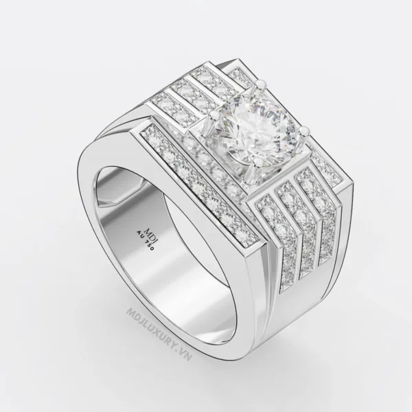 Nhẫn Nam Vàng Trắng – Nhẫn Nam 18K NN232