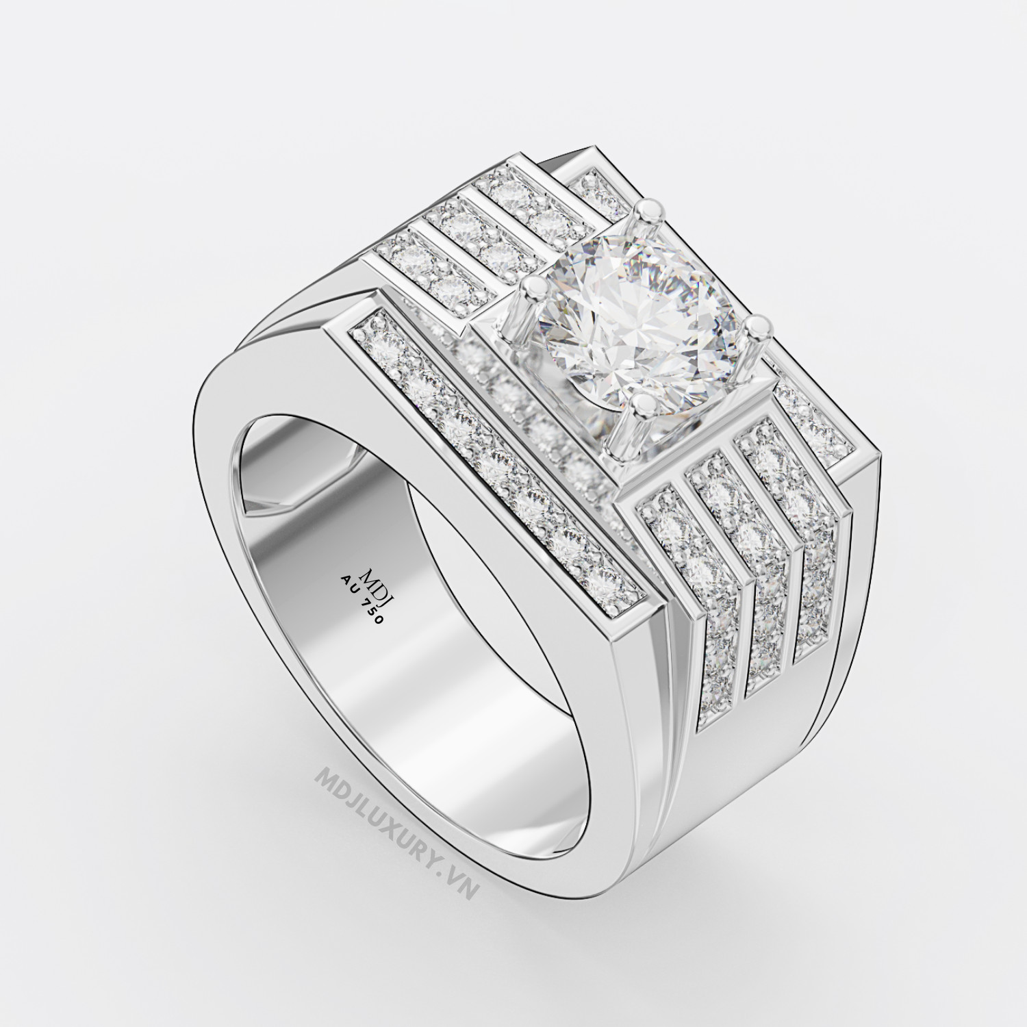 Nhẫn Nam Vàng Trắng – Nhẫn Nam 18K NN232