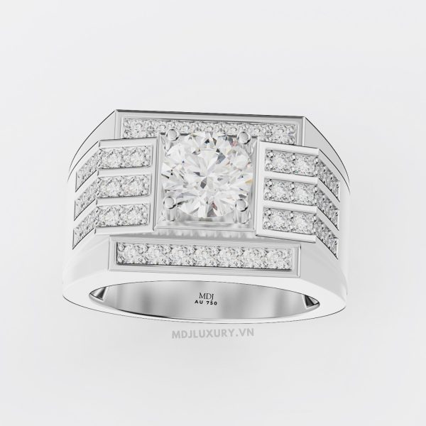 Nhẫn Nam Vàng Trắng – Nhẫn Nam 18K NN232