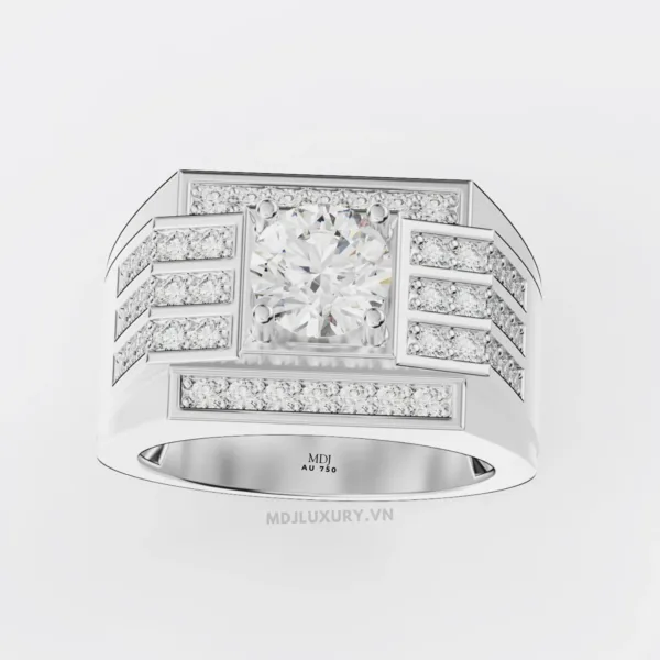 Nhẫn Nam Vàng Trắng – Nhẫn Nam 18K NN232