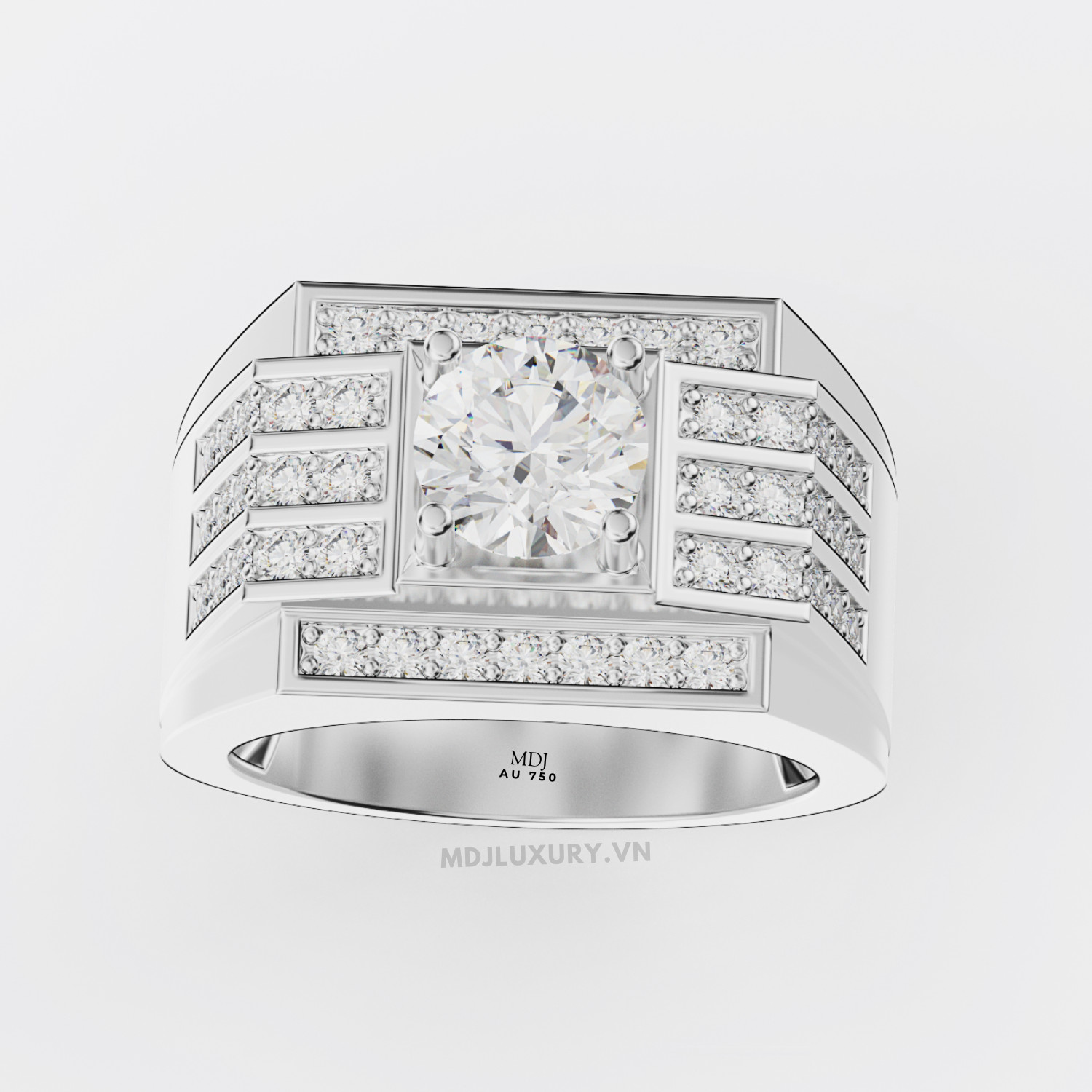 Nhẫn Nam Vàng Trắng – Nhẫn Nam 18K NN232