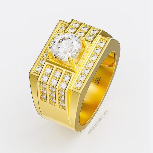 Nhẫn Nam Vàng Trắng – Nhẫn Nam 18K NN232