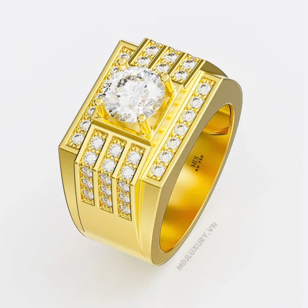 Nhẫn Nam Vàng Trắng – Nhẫn Nam 18K NN232