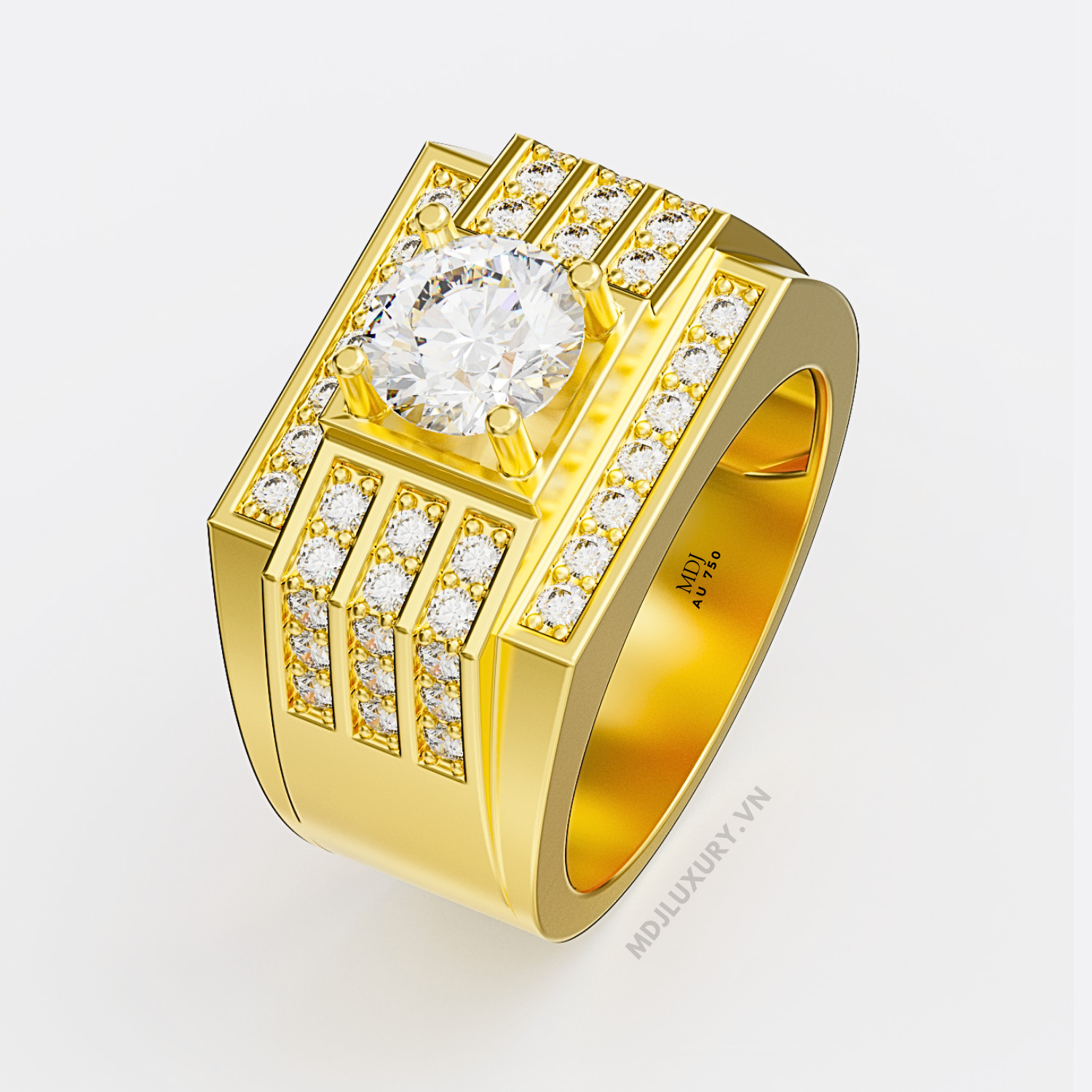 Nhẫn Nam Vàng Trắng – Nhẫn Nam 18K NN232