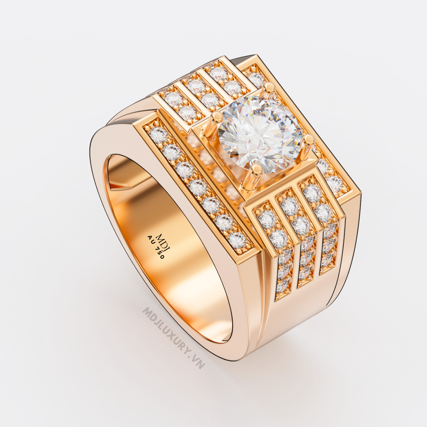 Nhẫn Nam Vàng Trắng – Nhẫn Nam 18K NN232