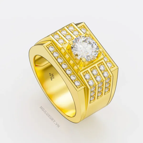 Nhẫn Nam Vàng Trắng – Nhẫn Nam 18K NN232