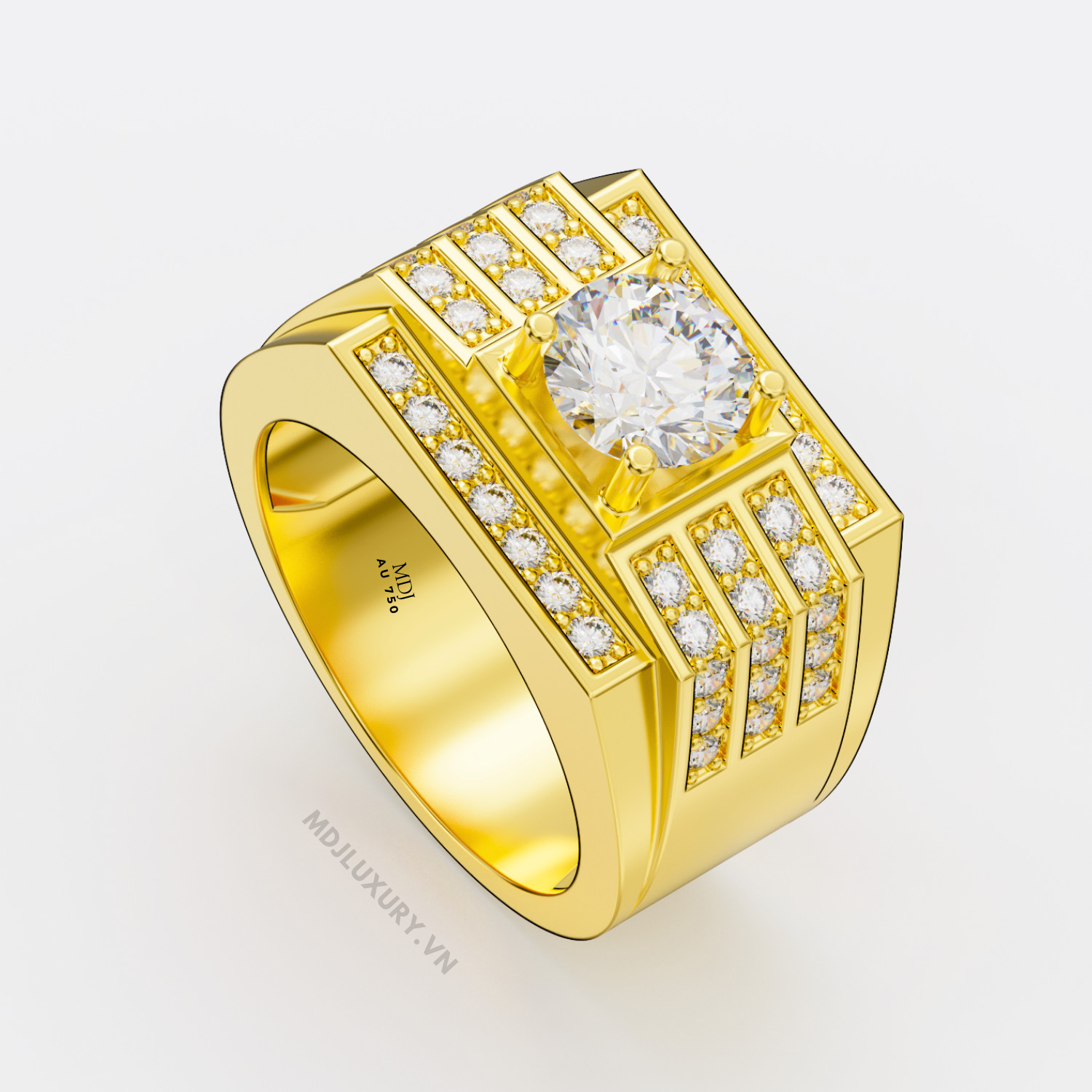 Nhẫn Nam Vàng Trắng – Nhẫn Nam 18K NN232