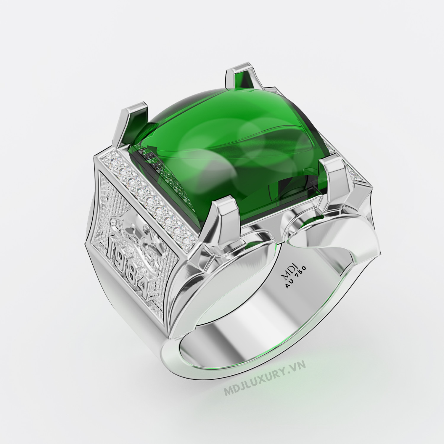 Nhẫn Nam Vàng Tây Đá Ruby Vàng 18K NN311