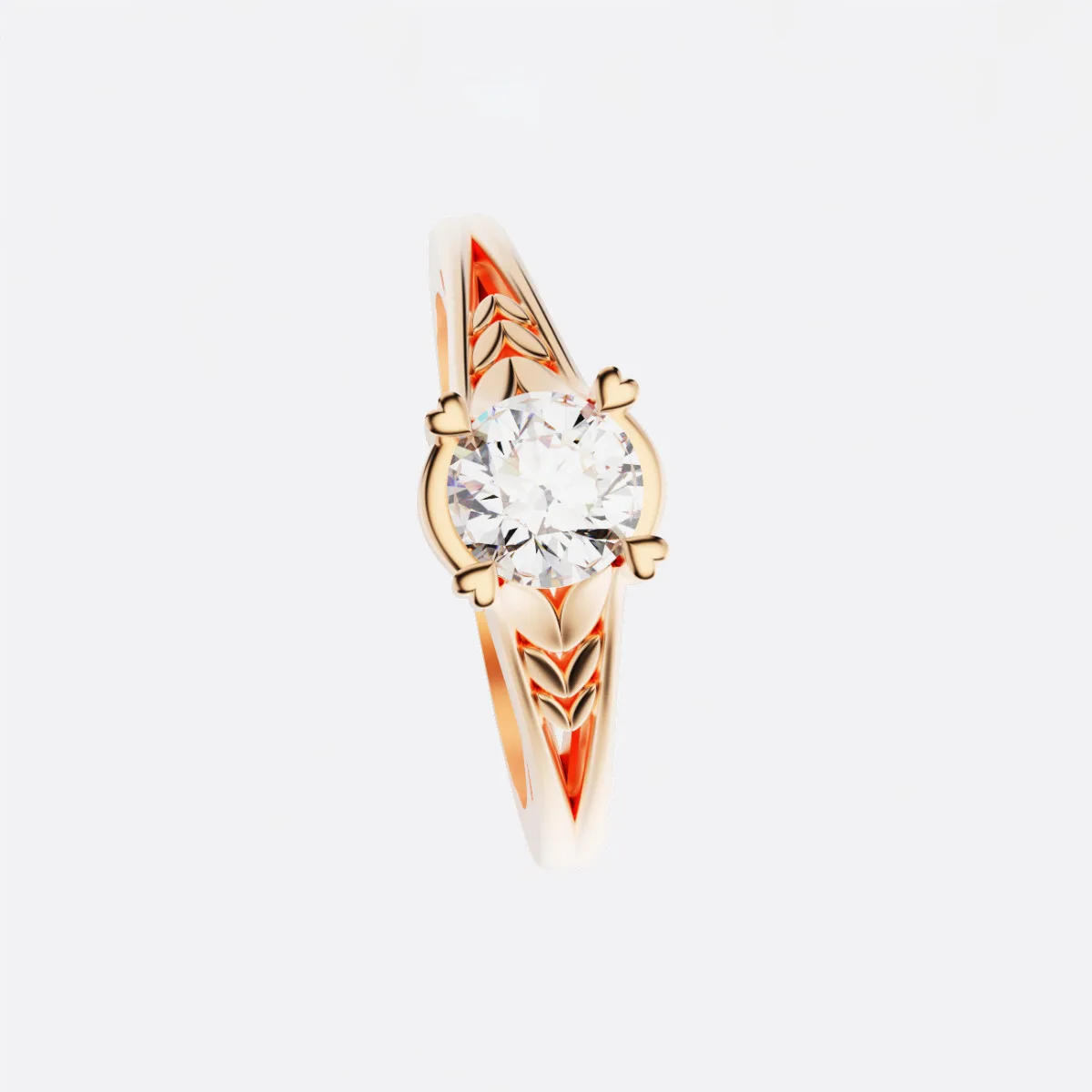Nhẫn Cầu Hôn Vàng Hồng 18K - Nhẫn Nữ Vàng Hồng ĐẸP NNU72