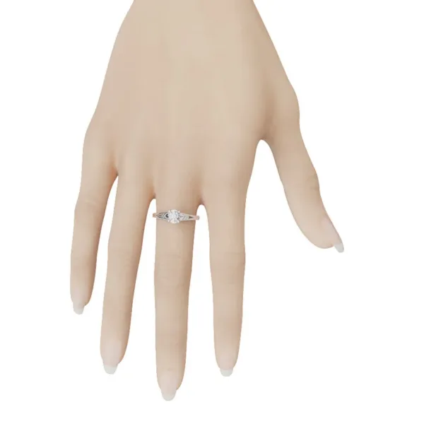 Nhẫn Cầu Hôn Vàng Hồng 18K - Nhẫn Nữ Vàng Hồng ĐẸP NNU72