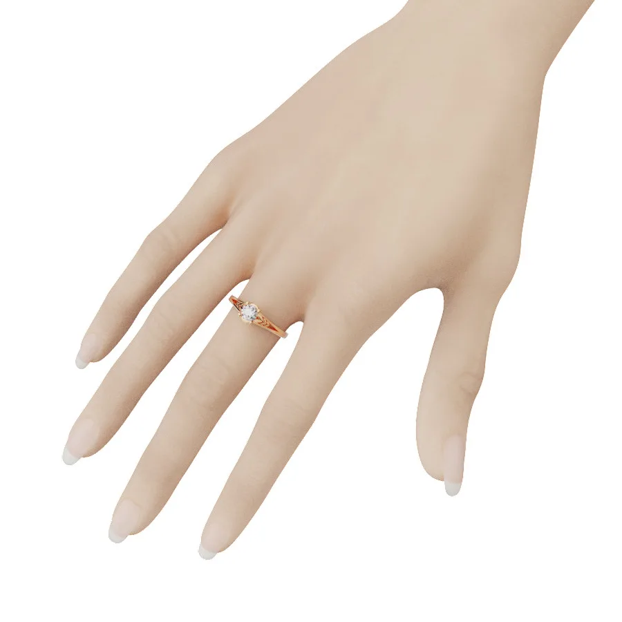 Nhẫn Cầu Hôn Vàng Hồng 18K - Nhẫn Nữ Vàng Hồng ĐẸP NNU72