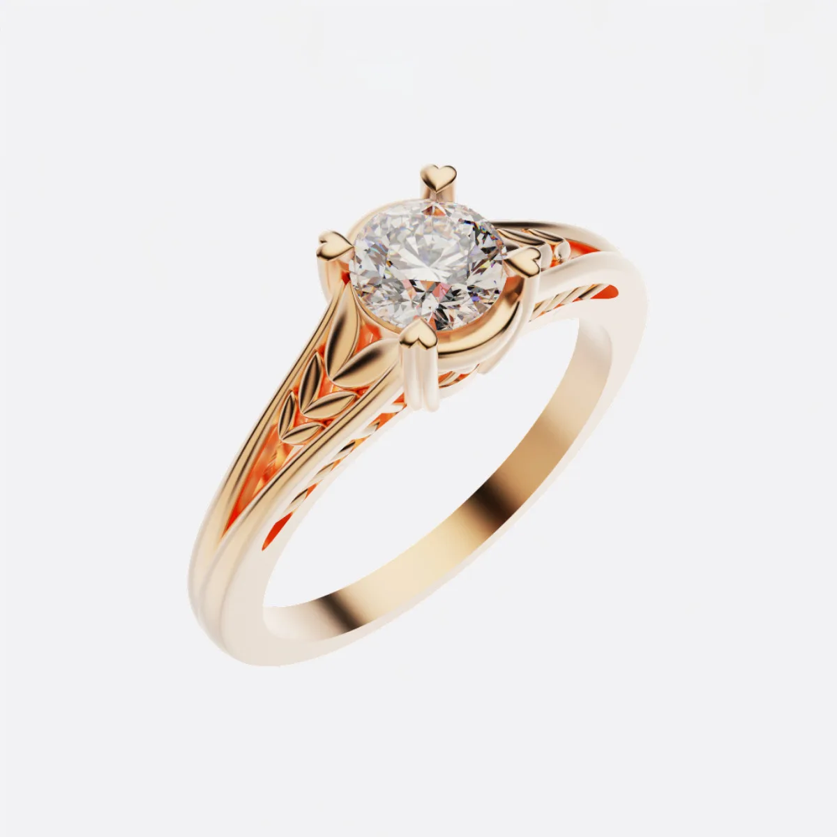 Nhẫn Cầu Hôn Vàng Hồng 18K - Nhẫn Nữ Vàng Hồng ĐẸP NNU72