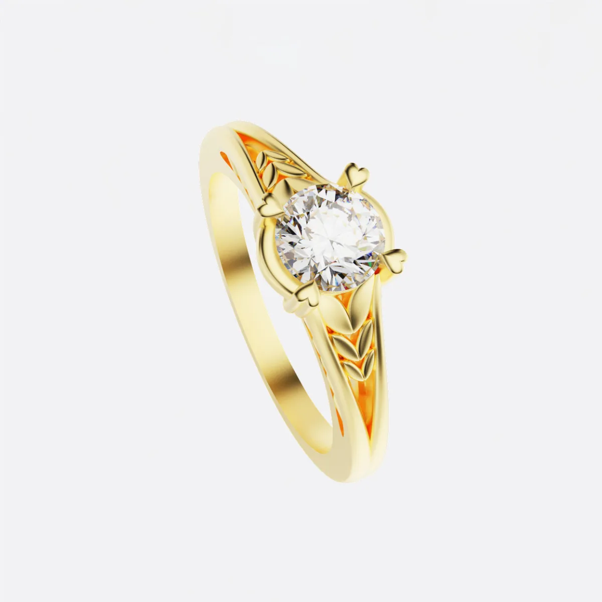 Nhẫn Cầu Hôn Vàng Hồng 18K - Nhẫn Nữ Vàng Hồng ĐẸP NNU72
