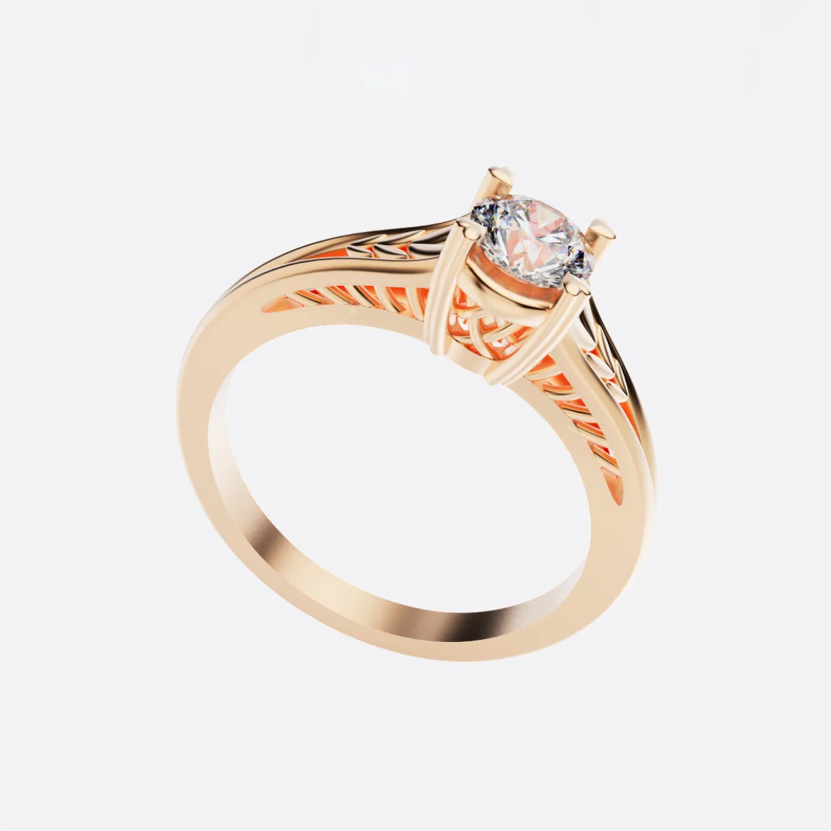 Nhẫn Cầu Hôn Vàng Hồng 18K - Nhẫn Nữ Vàng Hồng ĐẸP NNU72