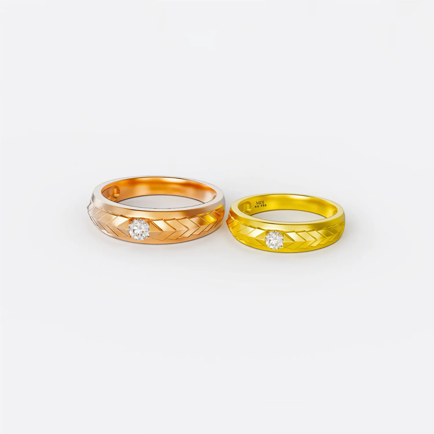 Nhẫn cưới, nhẫn cặp vàng 18k cao cấp tại MDJ Luxury NC01B