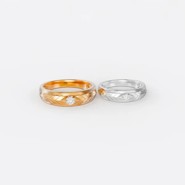 Nhẫn cưới, nhẫn cặp vàng 18k cao cấp tại MDJ Luxury NC01B