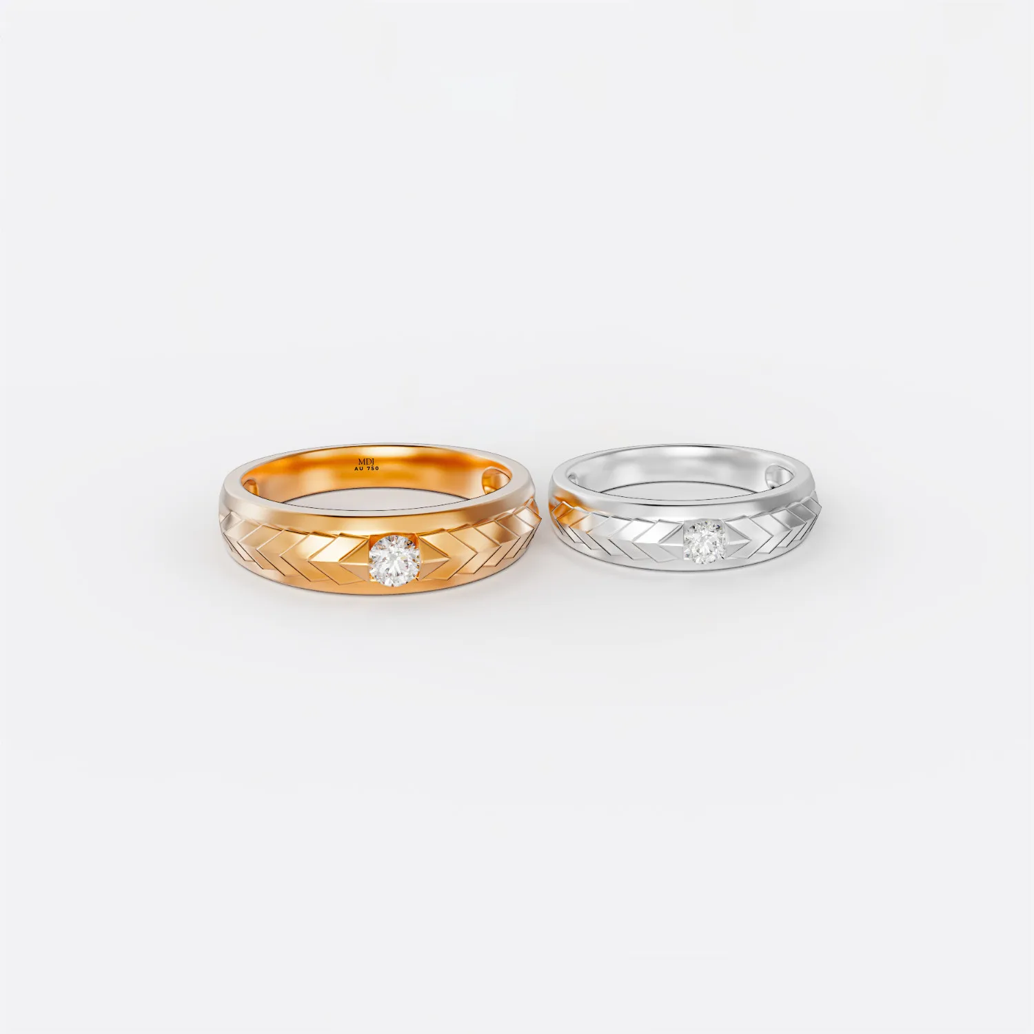Nhẫn cưới, nhẫn cặp vàng 18k cao cấp tại MDJ Luxury NC01B