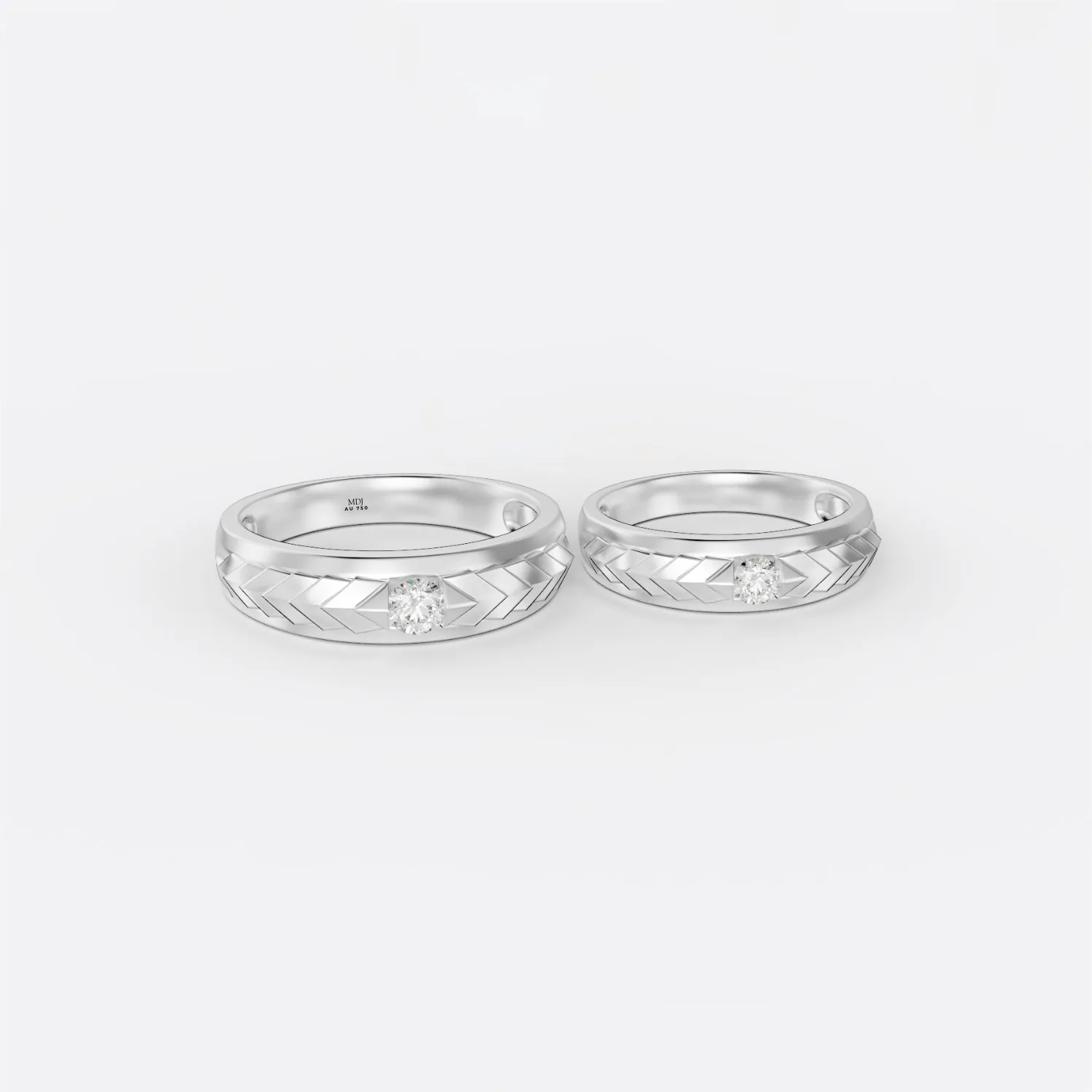 Nhẫn cưới, nhẫn cặp vàng 18k cao cấp tại MDJ Luxury NC01B