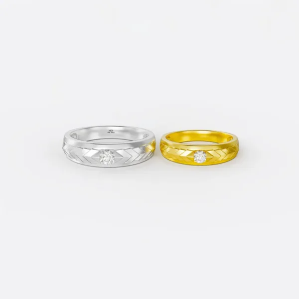 Nhẫn cưới, nhẫn cặp vàng 18k cao cấp tại MDJ Luxury NC01B