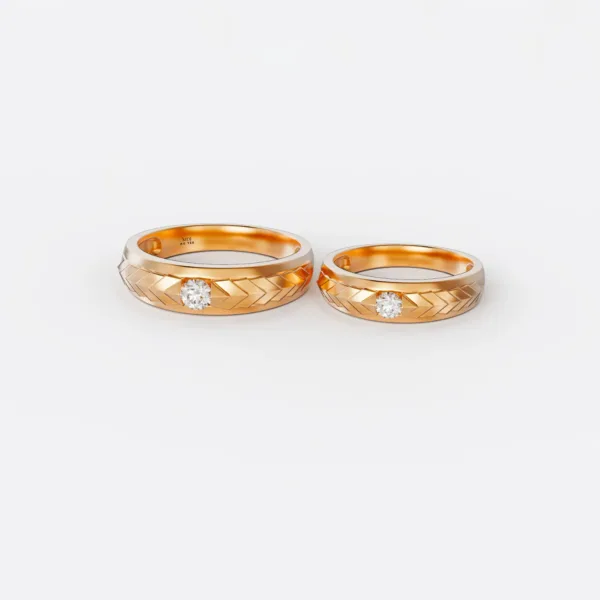 Nhẫn cưới, nhẫn cặp vàng 18k cao cấp tại MDJ Luxury NC01B
