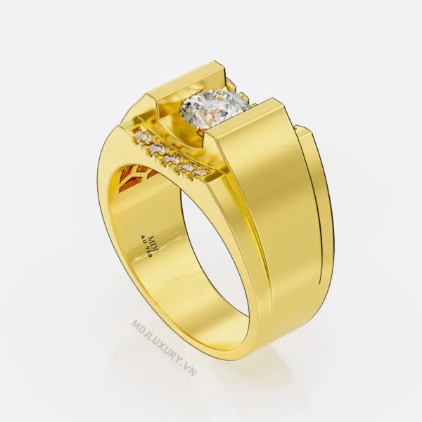 Nhẫn Nam vàng tây 2018 Kim cương thiên nhiên – NN114