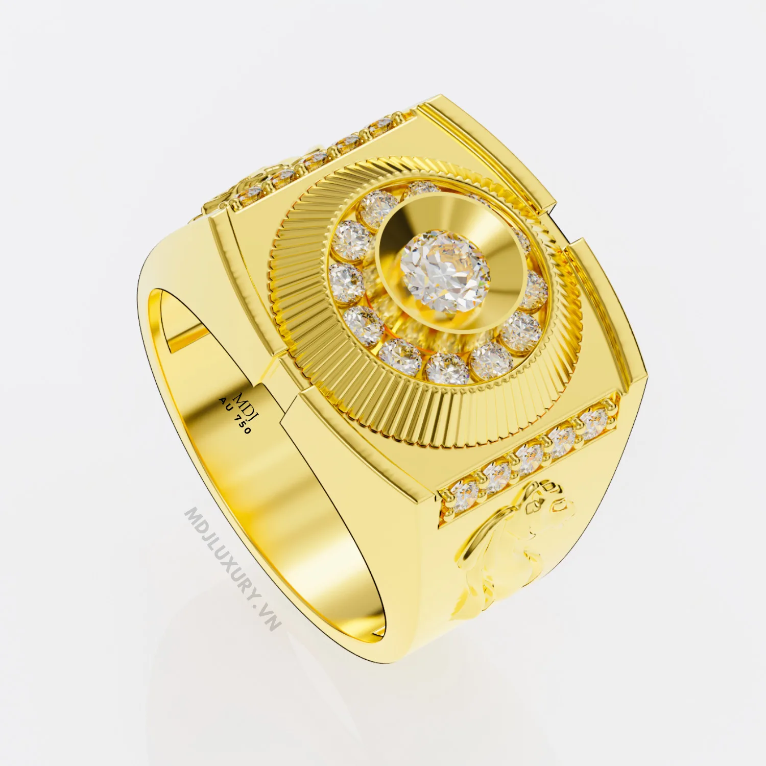 Nhẫn Vàng 18K Nam – Vàng Vàng, Vàng Trắng NN129