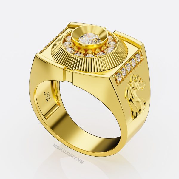 Nhẫn Vàng 18K Nam – Vàng Vàng, Vàng Trắng NN129