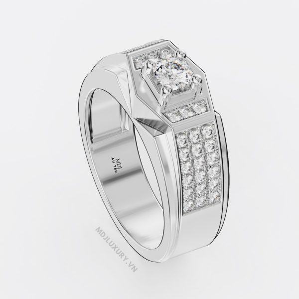 Nhẫn Vàng Trắng Nam NN160