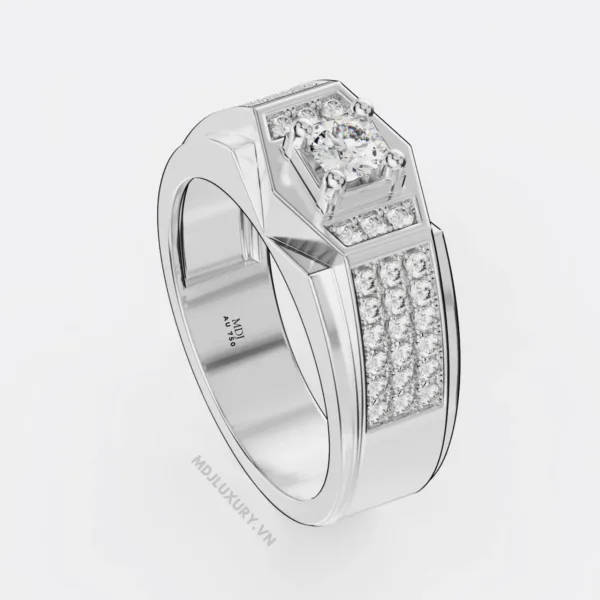 Nhẫn Vàng Trắng Nam NN160