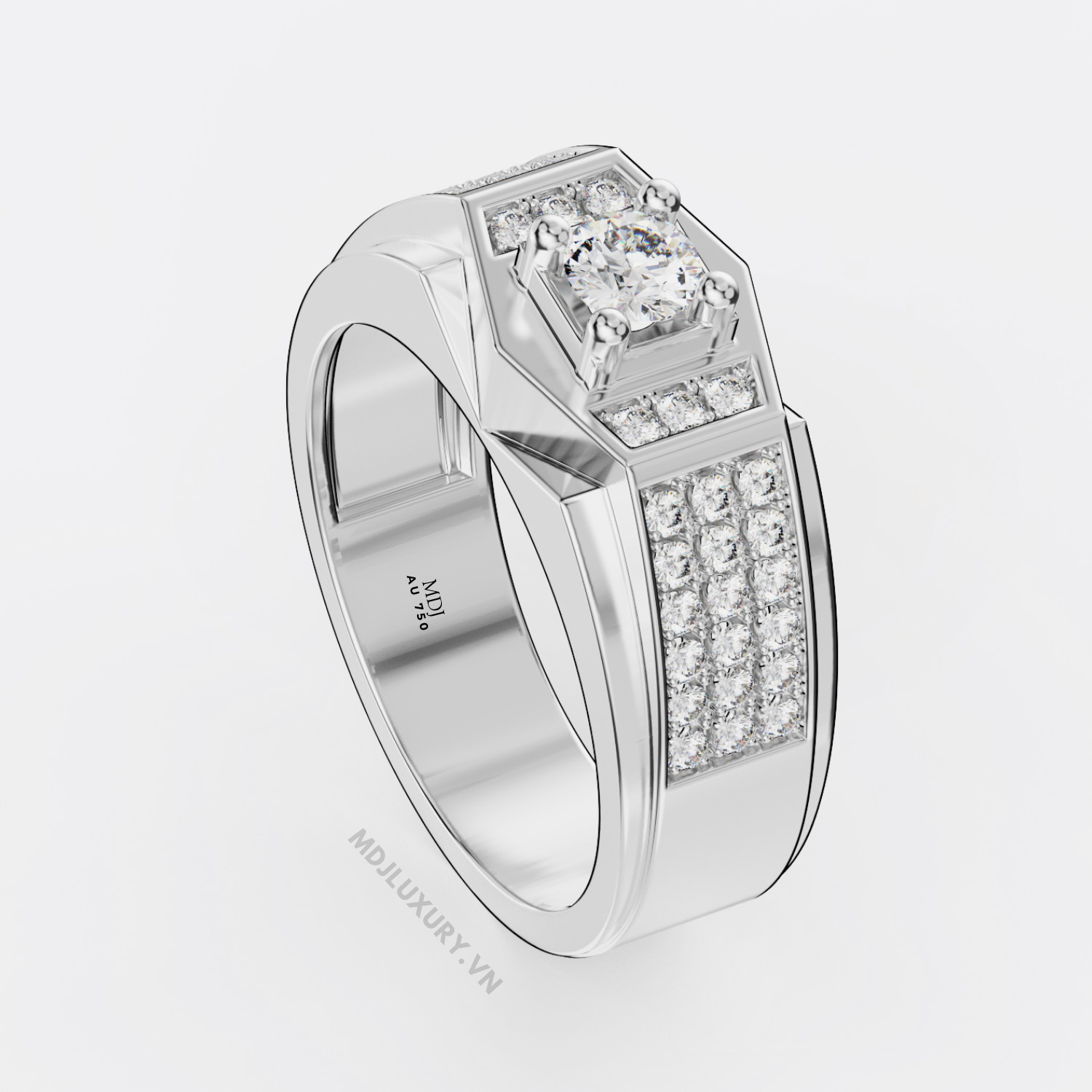 Nhẫn Vàng Trắng Nam NN160