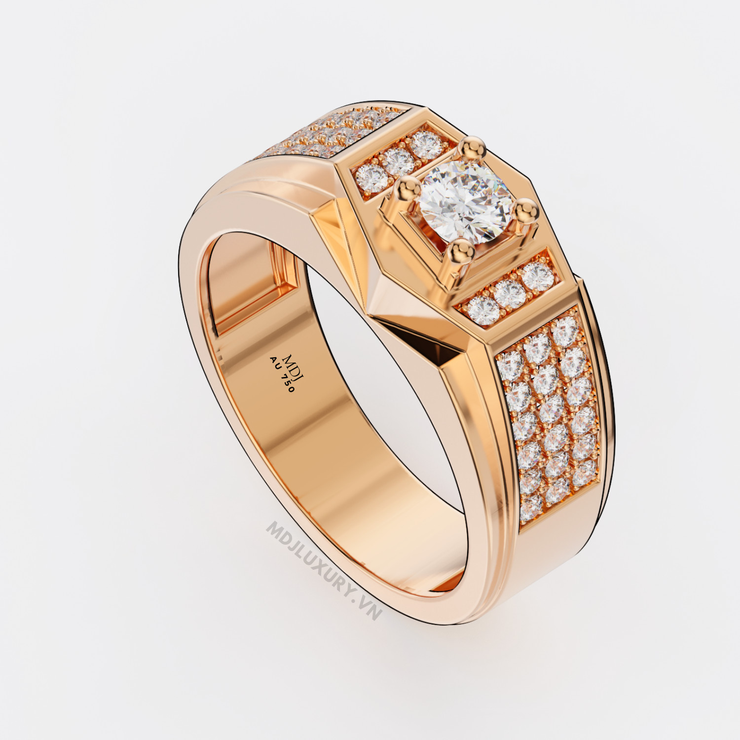 Nhẫn Vàng Trắng Nam NN160