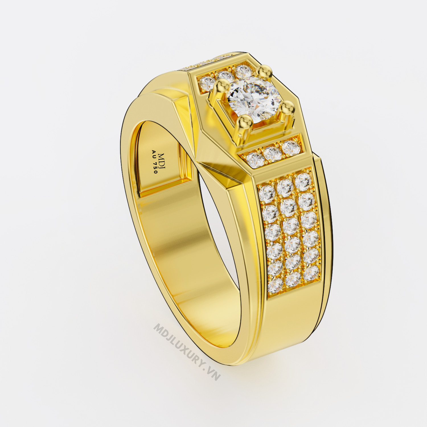 Nhẫn Vàng Trắng Nam NN160