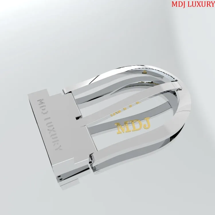 Mặt thắt lưng vàng trắng 18K MDJ Mặt thắt lưng vàng trắng 18K MDJ
