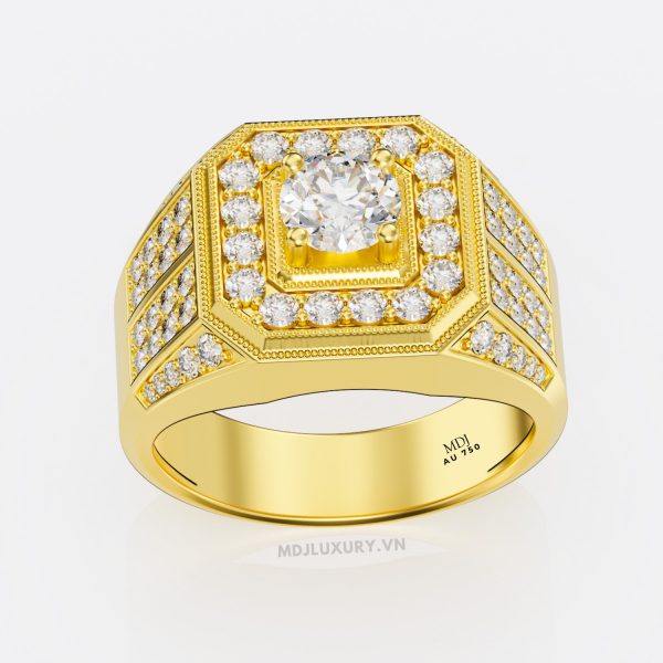 Nhẫn Nam Vàng 14K MDJ – đá quý – NN121