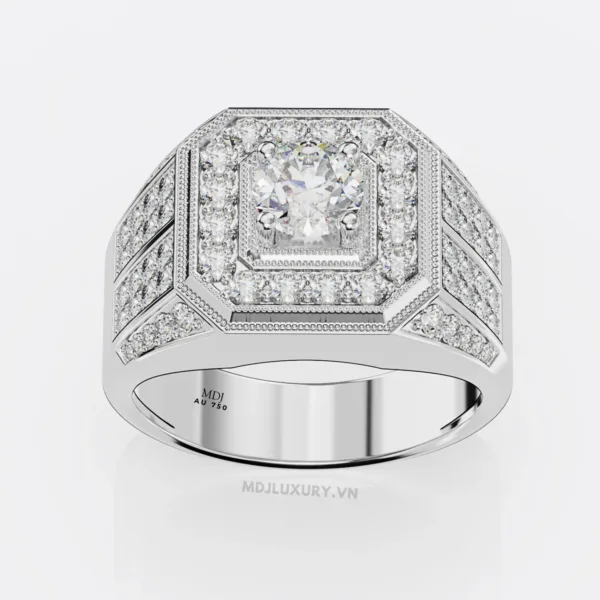 Nhẫn Nam Vàng 14K MDJ – đá quý – NN121