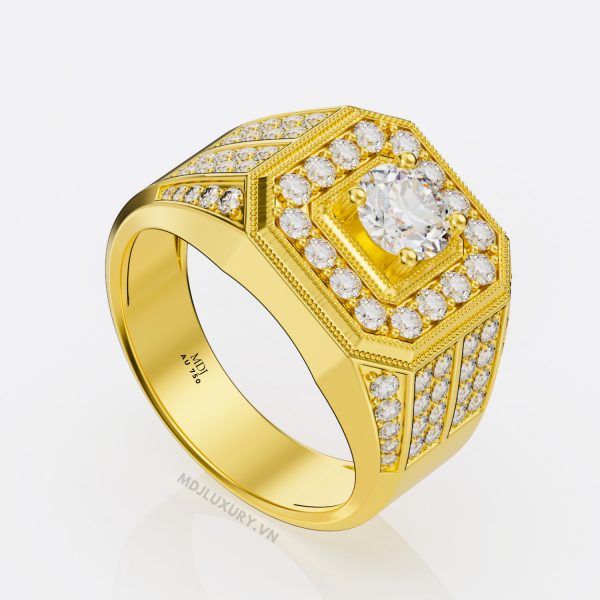 Nhẫn Nam Vàng 14K MDJ – đá quý – NN121