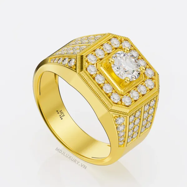Nhẫn Nam Vàng 14K MDJ – đá quý – NN121