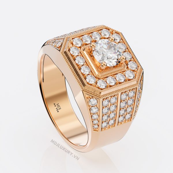 Nhẫn Nam Vàng 14K MDJ – đá quý – NN121