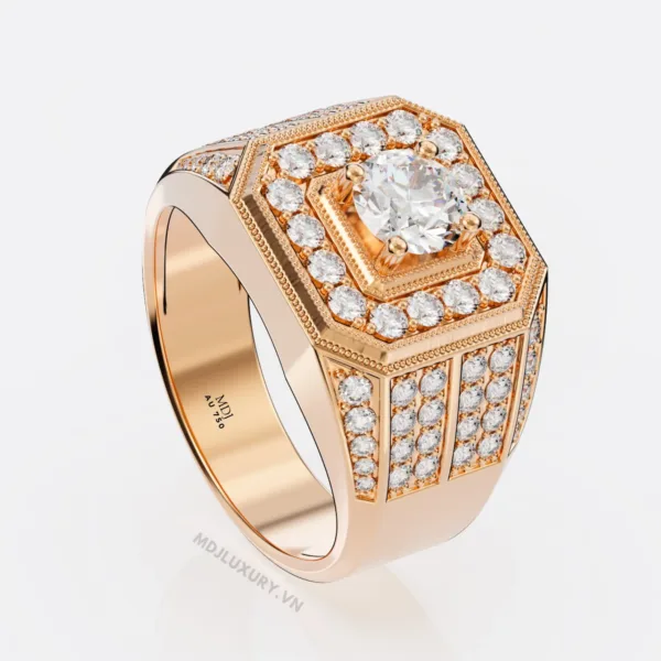 Nhẫn Nam Vàng 14K MDJ – đá quý – NN121
