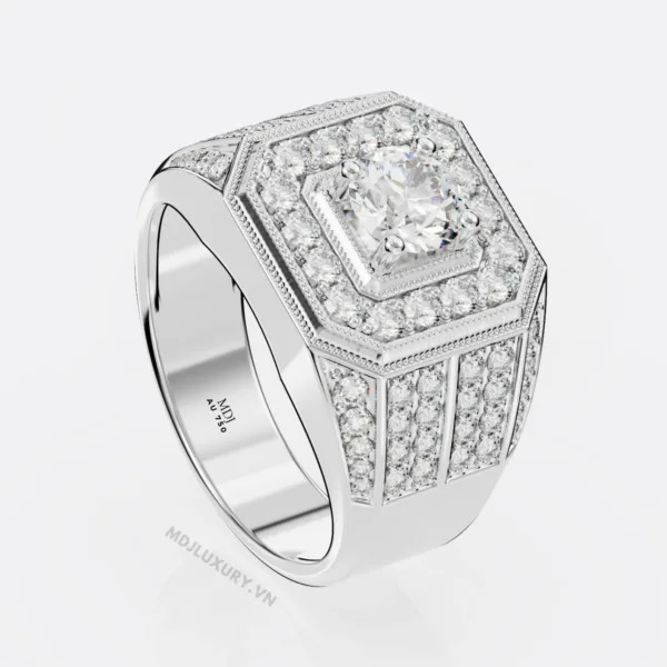 Nhẫn Nam Vàng 14K MDJ – đá quý – NN121