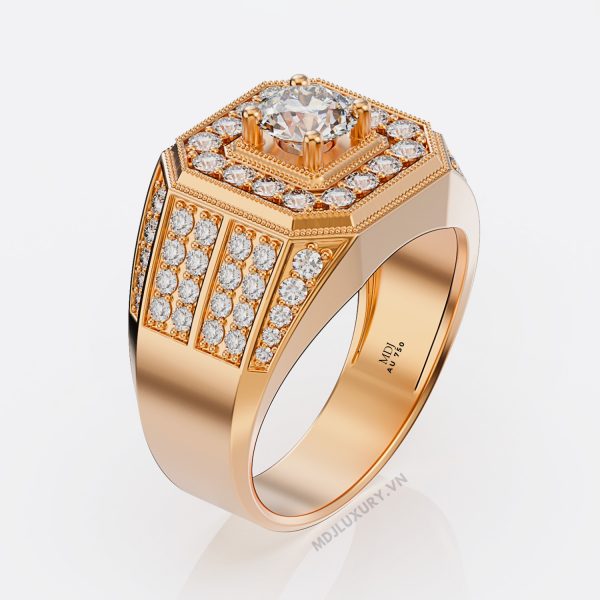 Nhẫn Nam Vàng 14K MDJ – đá quý – NN121