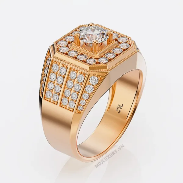 Nhẫn Nam Vàng 14K MDJ – đá quý – NN121