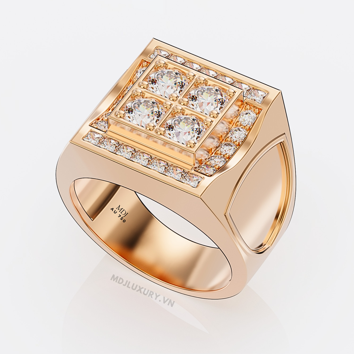 Nhẫn vàng nam Ruby NN125